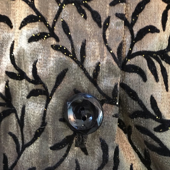 Dressbarn Elegant Blouse NEW Women Plus Size 2X Gold Lame Black Velvet Easy Care - Picture 8 of 12